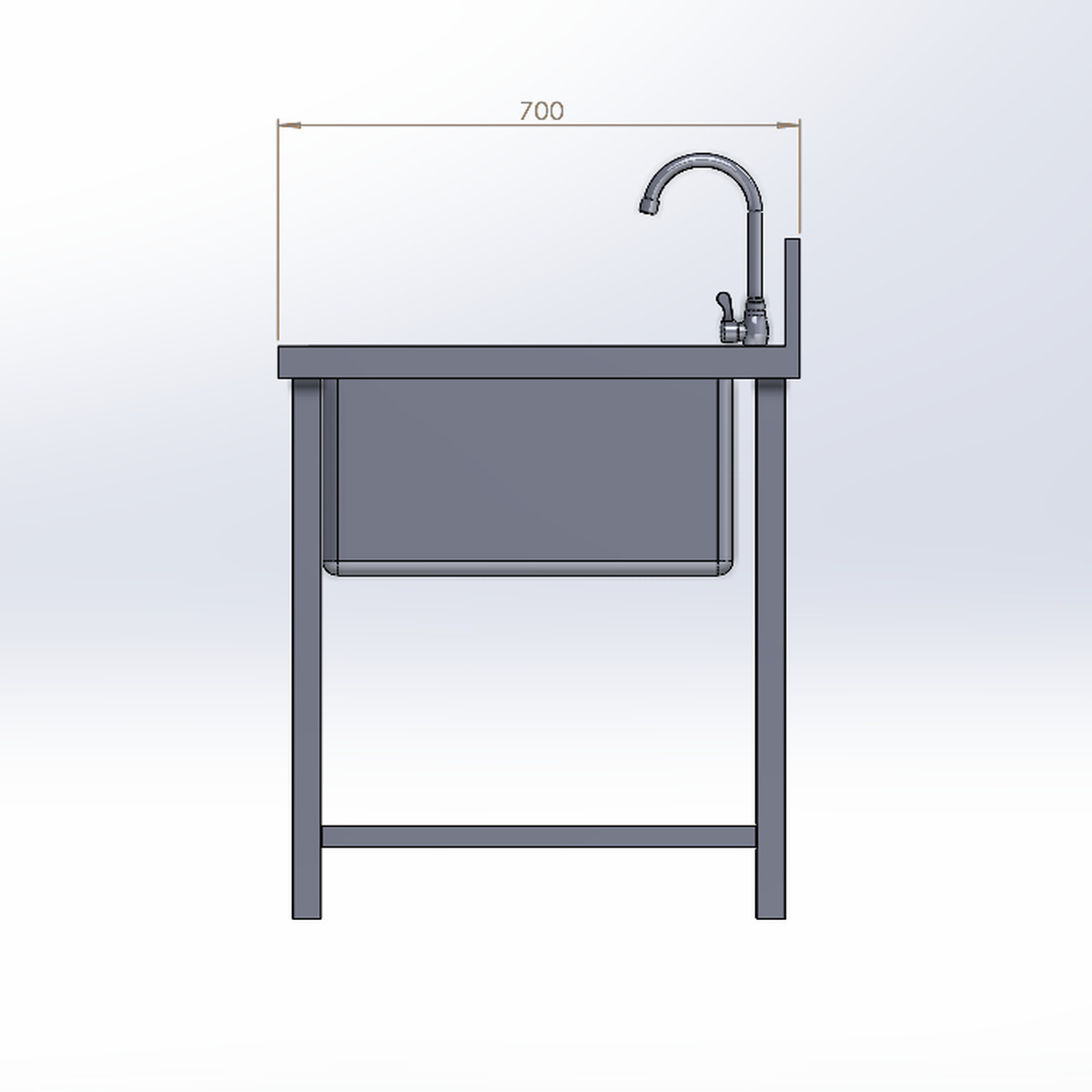 Chậu Rửa Công Nghiệp 3 Hố Tiêu Chuẩn (700x1800x800)