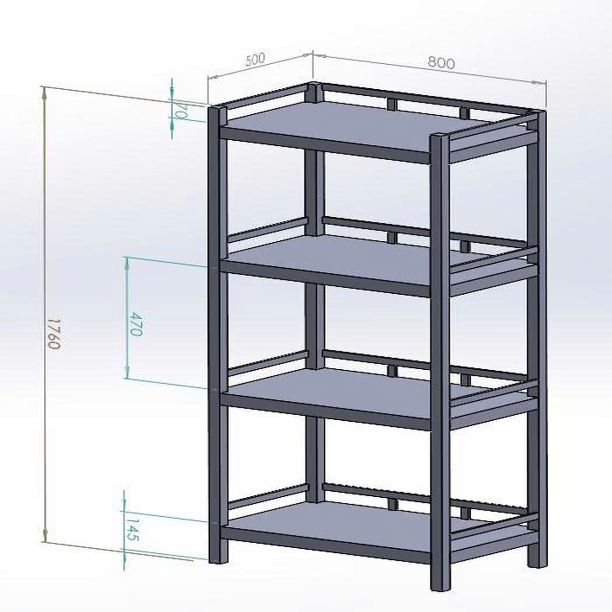Kệ Inox 4 Tầng Mặt Phẳng