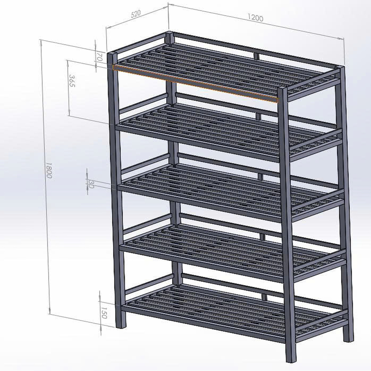 Kệ Inox 5 Tầng Thanh Song Song