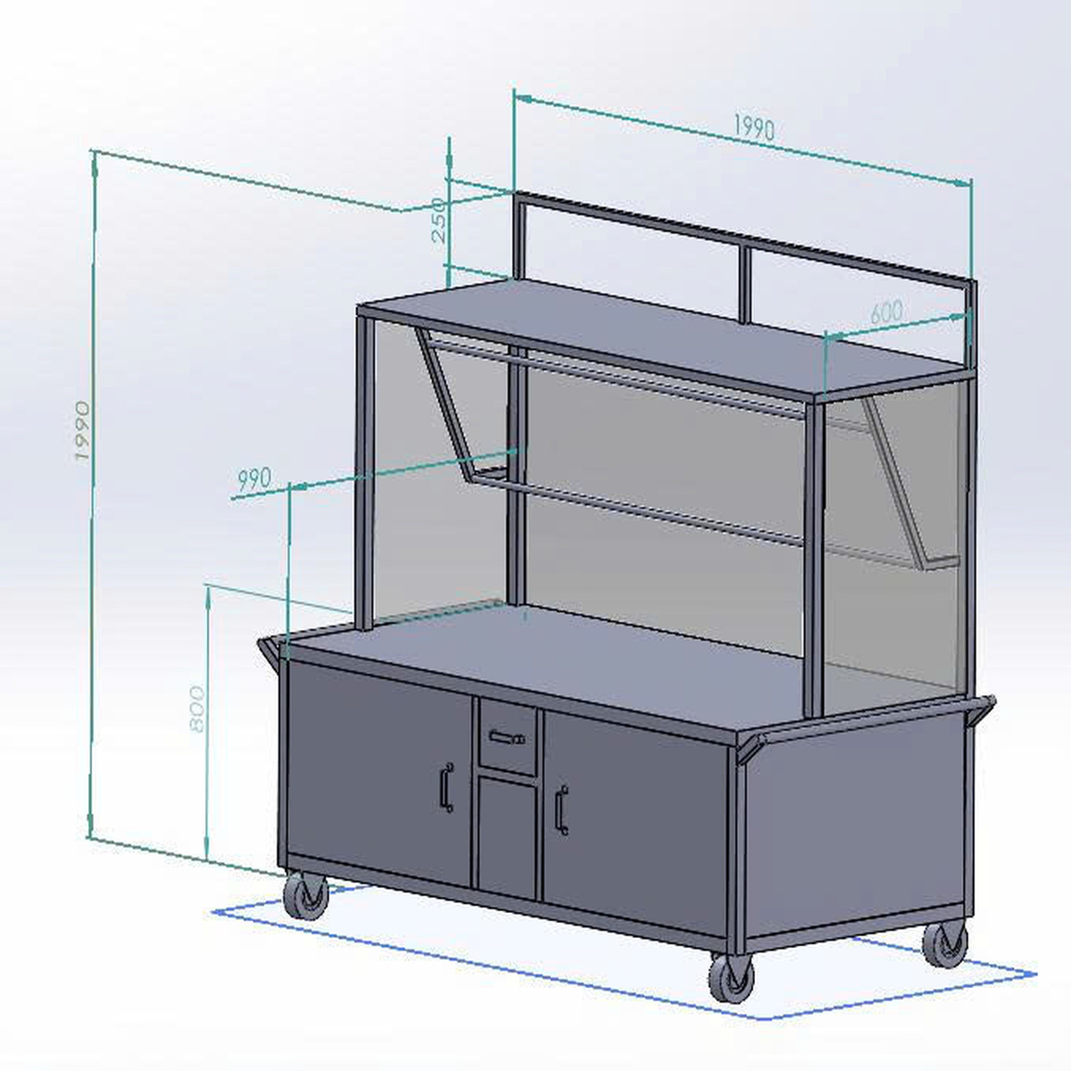 Xe Bán Bánh Mì / Xe Treo Thịt Inox