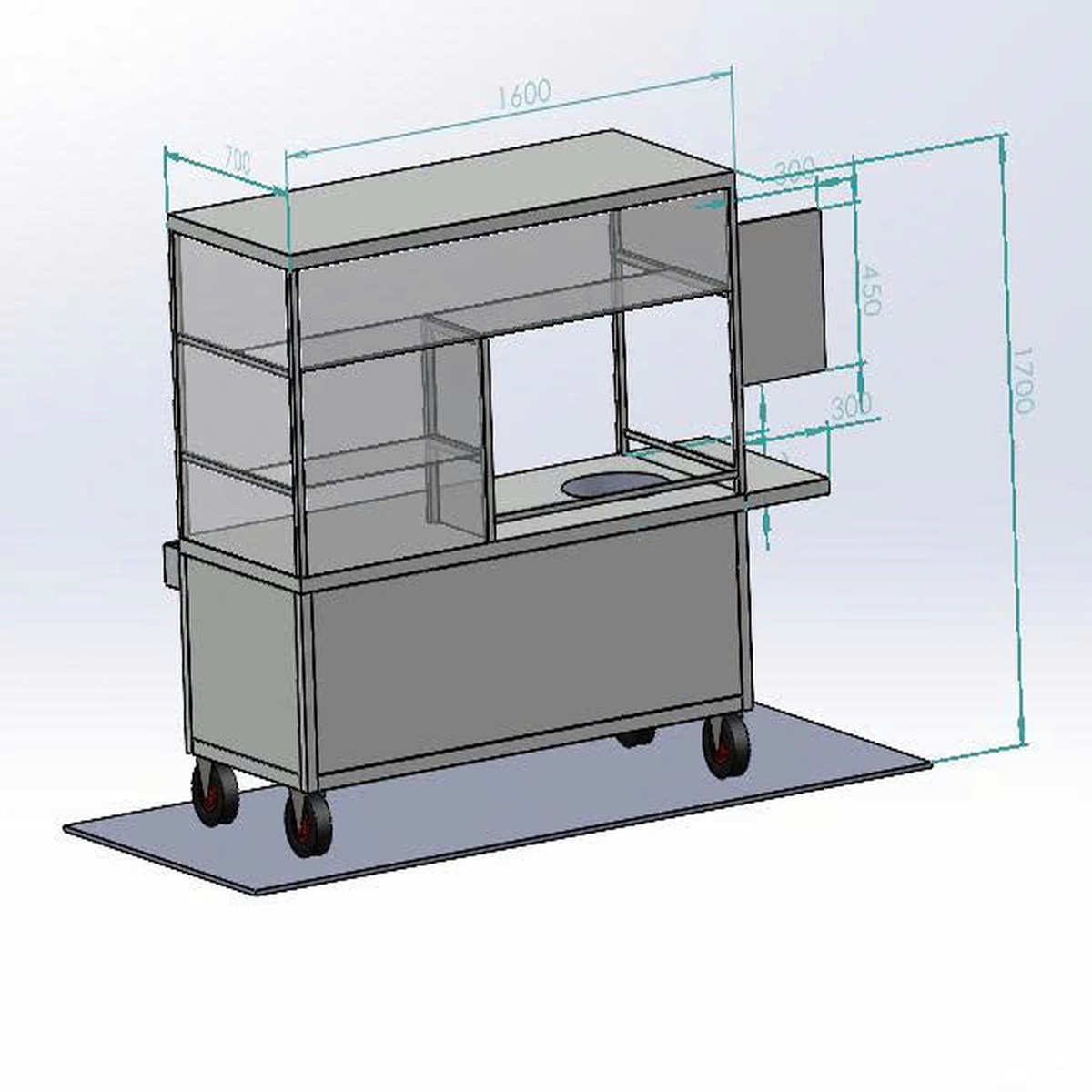 Xe Bán Phở / Hủ Tiếu Inox Kính