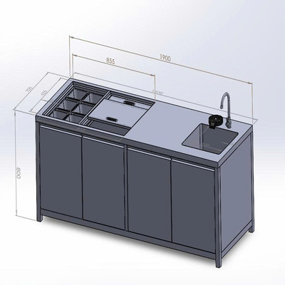 Bộ bàn ăn inox công nghiệp ghế chân thẳng 1400×750